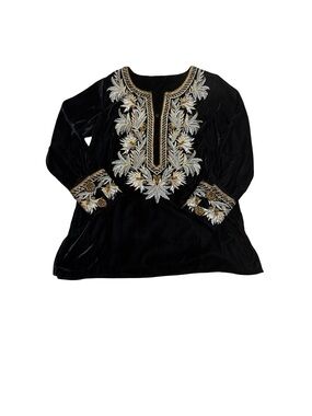 ✨ Soft Surroundings Embroidered Velvet Tunic Top NWT Petite Small ✨